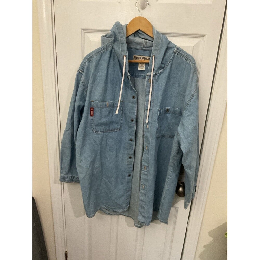 Vintage Union Bay Hooded Denim Jacket Men’s XL 100% Cotton Jean